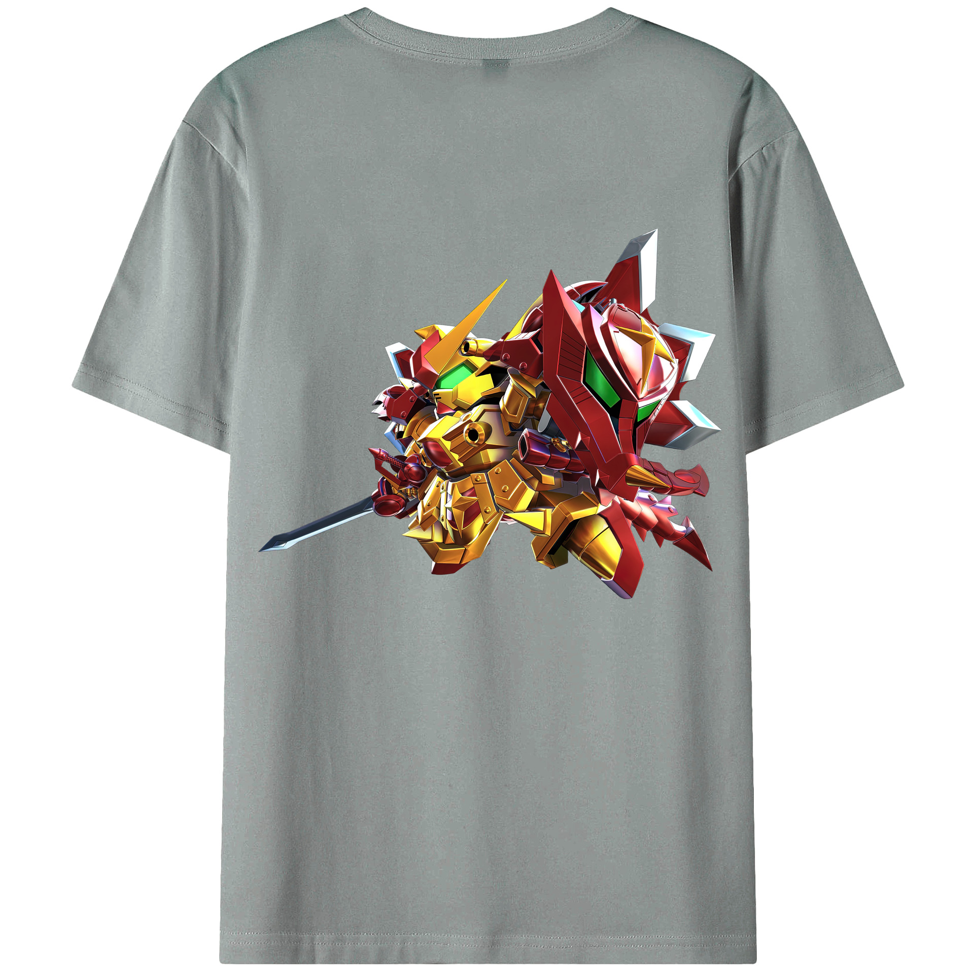 （画像用） 機動戦士ガンダム Mobile Suit Gundam 綿100％ メンズ半袖Tシャツ（バックプリント） 通気性